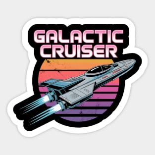 Retro 80s Galactic Cruiser Sci-Fi Sticker